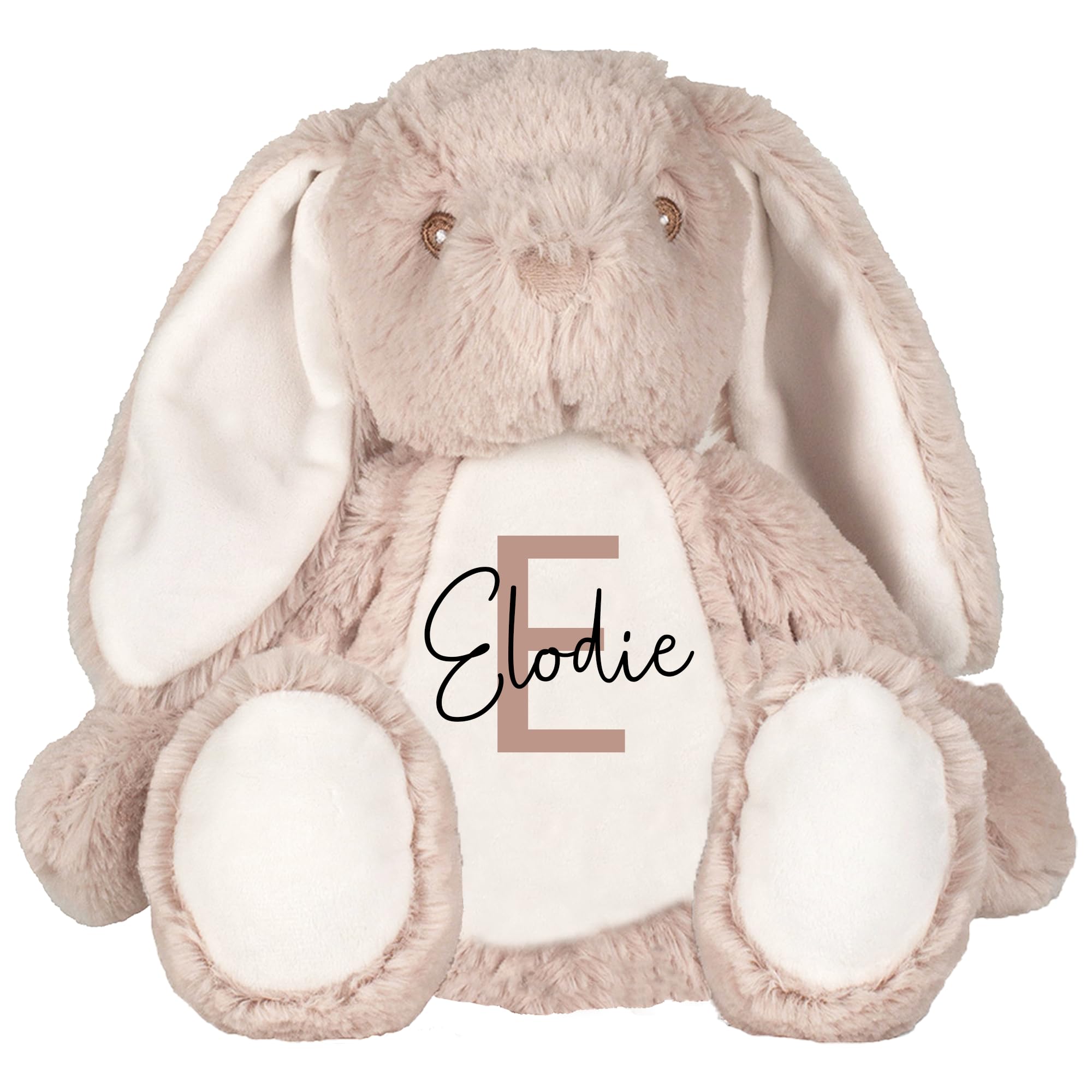 Personalised Bunny Rabbit Soft Toy - Custom Name And Initial Plush Gift