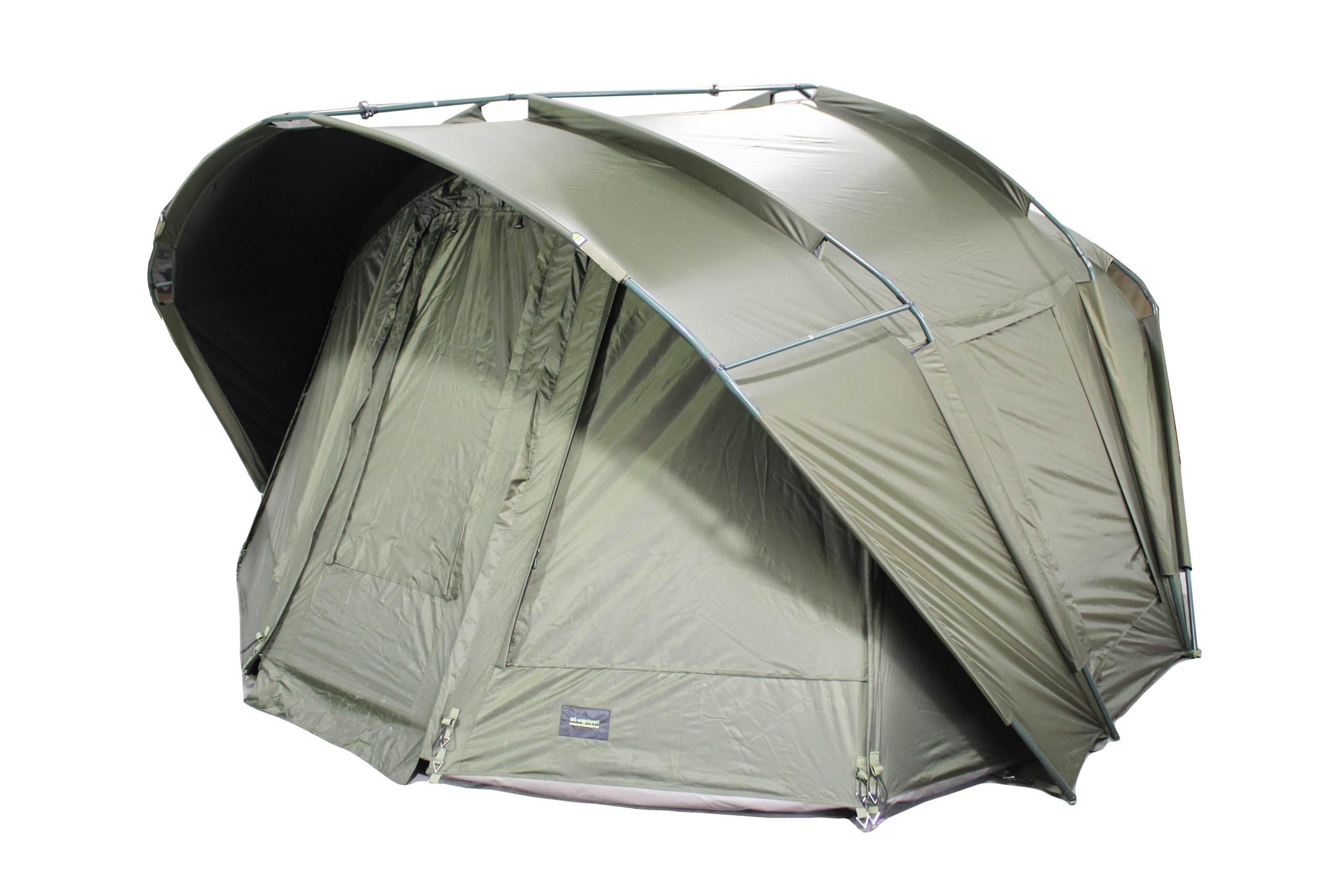 MK-Angelsport Fort Knox Air 4 Mann Angelzelt Dark Night 2.0 – wasserdichtes, abgedunkeltes Bivvy | Sturmresistentes, wasserdichtes Karpfenzelt mit dunkler Innenbeschichtung und Moskitonetzen