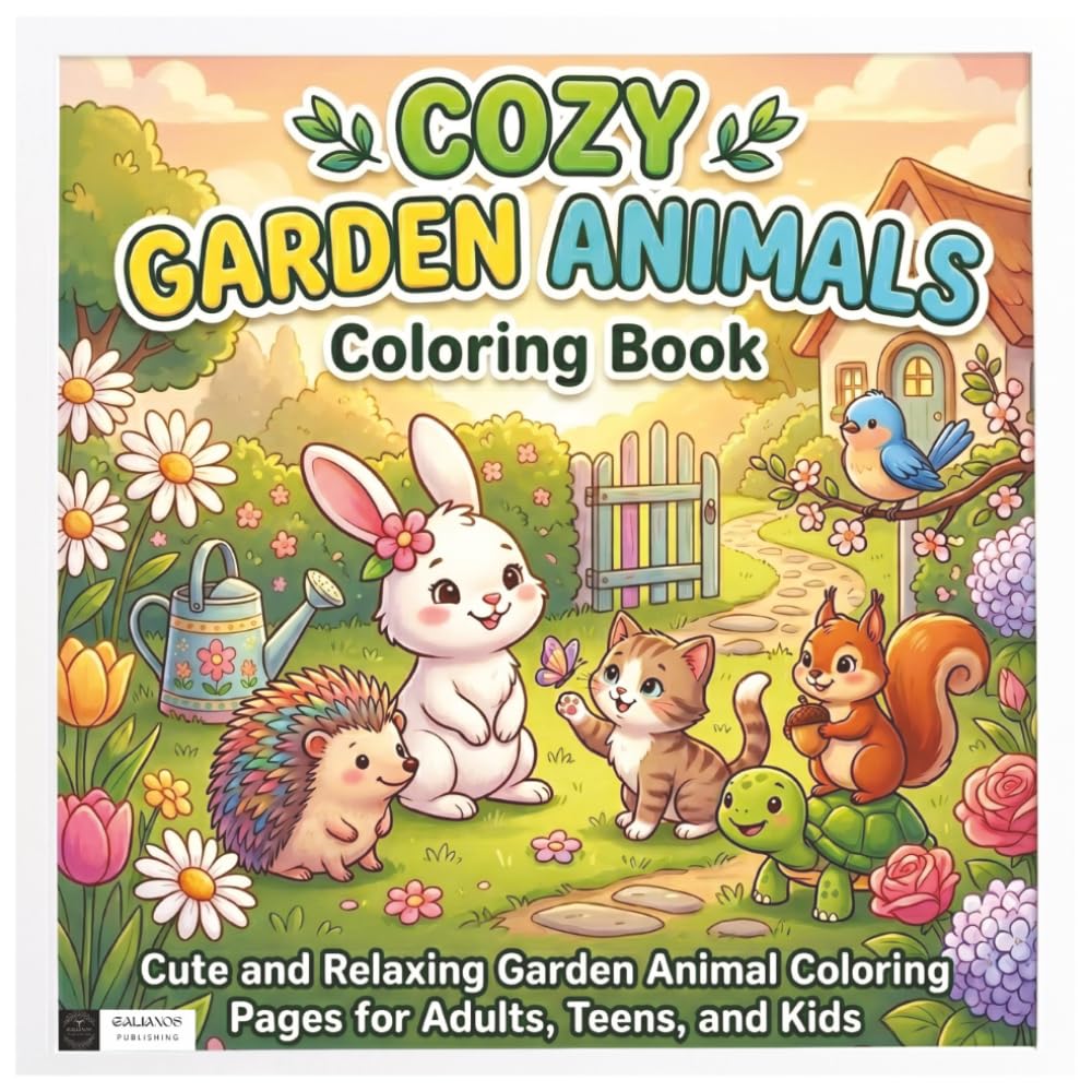 Cozy Garden Animals Coloring Book: Cute and Relaxing Garden Animal Coloring Pages for Adults, Teens, and Kids (Cute Animal Coloring Books for Kids)