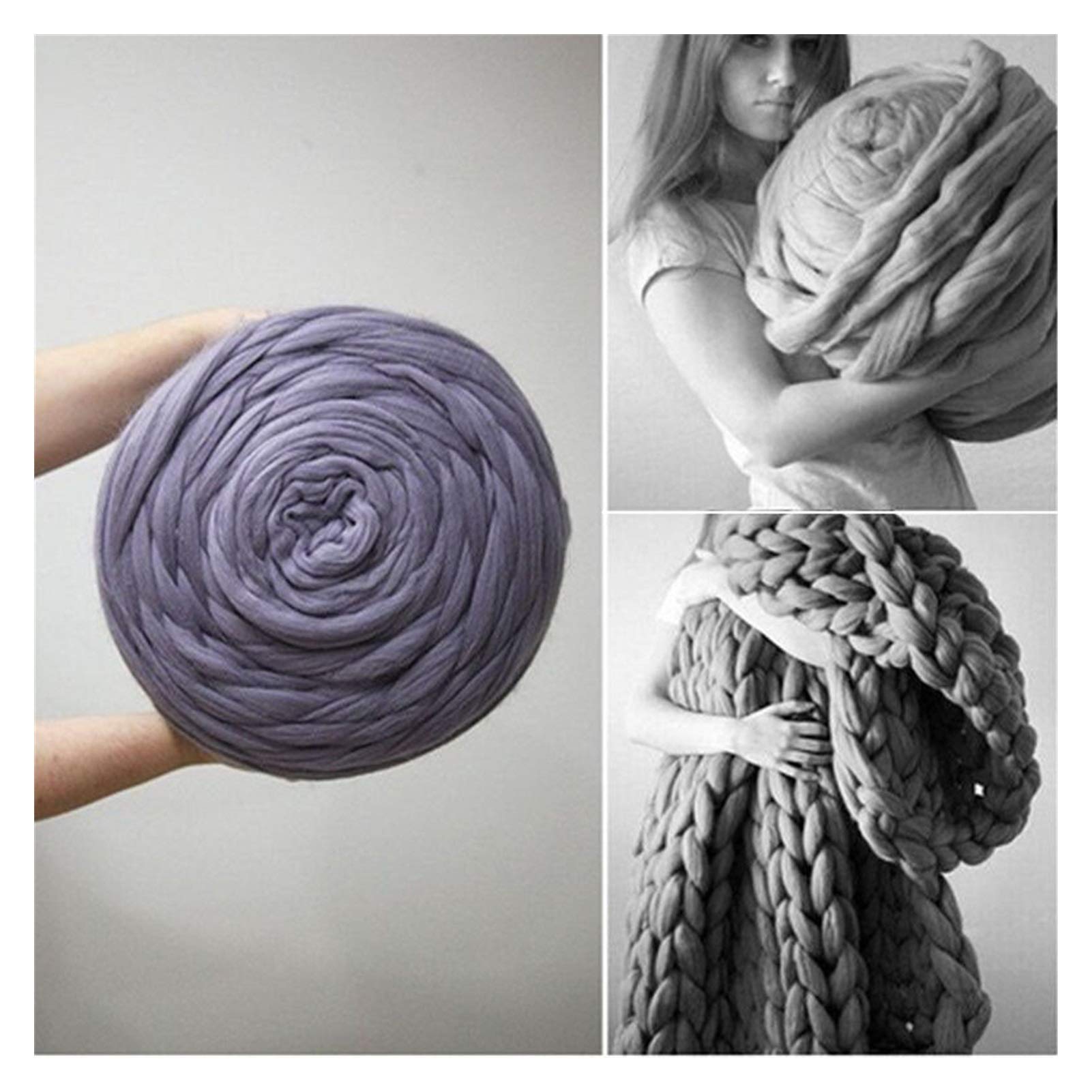 Gruba włóczka 250g/kulka Gigantyczna włóczka Duża pojemność Dzianie Roving Supera pojemność Dzianie Roving Super miękka Włóczka do robienia na drutach DIY Gruba miękka włóczka (Kolor: 9) (3)