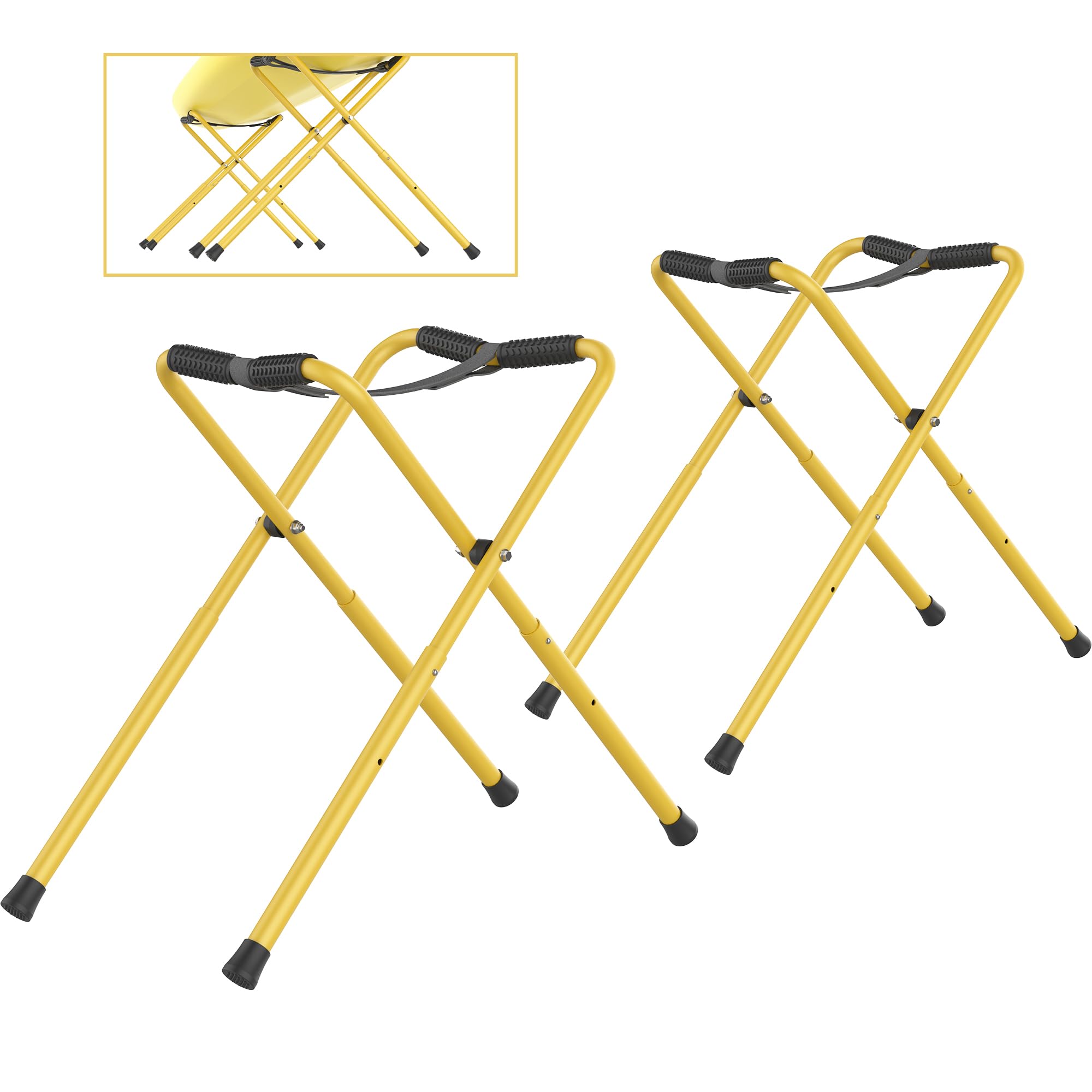 GanFindX Portable Folding Kayak Stand with 2-Level Adjustable Height | 2 Outdoor Aluminum Kayak Storage Racks Stands for Boats, Canoes & SUP Paddle Boards | Kayak Floor & Garage Rack