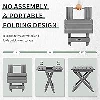 Vista 4 de FUNBERRY Mesa auxiliar plegable al aire libre de Adirondack, portátil ninguna tabla auxiliar HDPE del patio de la asamblea todo el clima