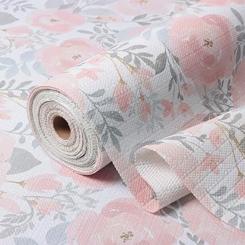 Peony Shelf and Drawer Liner for Kitchen Strong Non-Slip | Non-Adhesive Floral Cabinet Drawer Liners for Kitchen Shelf, Waterproof Cupboard Liners,Easy to Clean,12IN x 10FT
