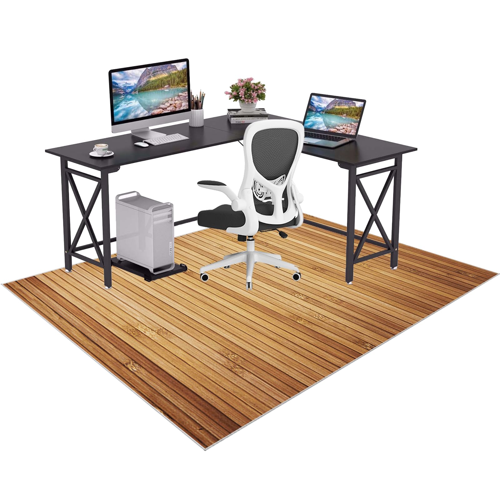 Tapis Chaise Bureau Antidérapant Tapis de Sol Gamer 120 x 150 cm Tapis pour Fauteuil Tapis Protections Sol Chaise Bureau Tapis de Chaise Gaming pour Sol Dur Planchers Carrelage et Parquet