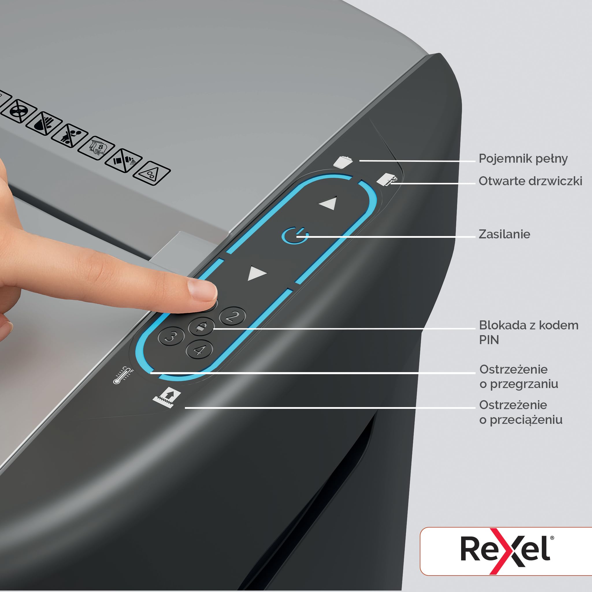 Rexel ShredMax AutoFeed+ 300M niszczarka mikrościnek P5, 300 kartek | Biuro i praca w domu, ochrona RODO, Bin Rotation, <55 dBA, 60 min pracy ciągłej, pojemnik 25 l, kółka, A4