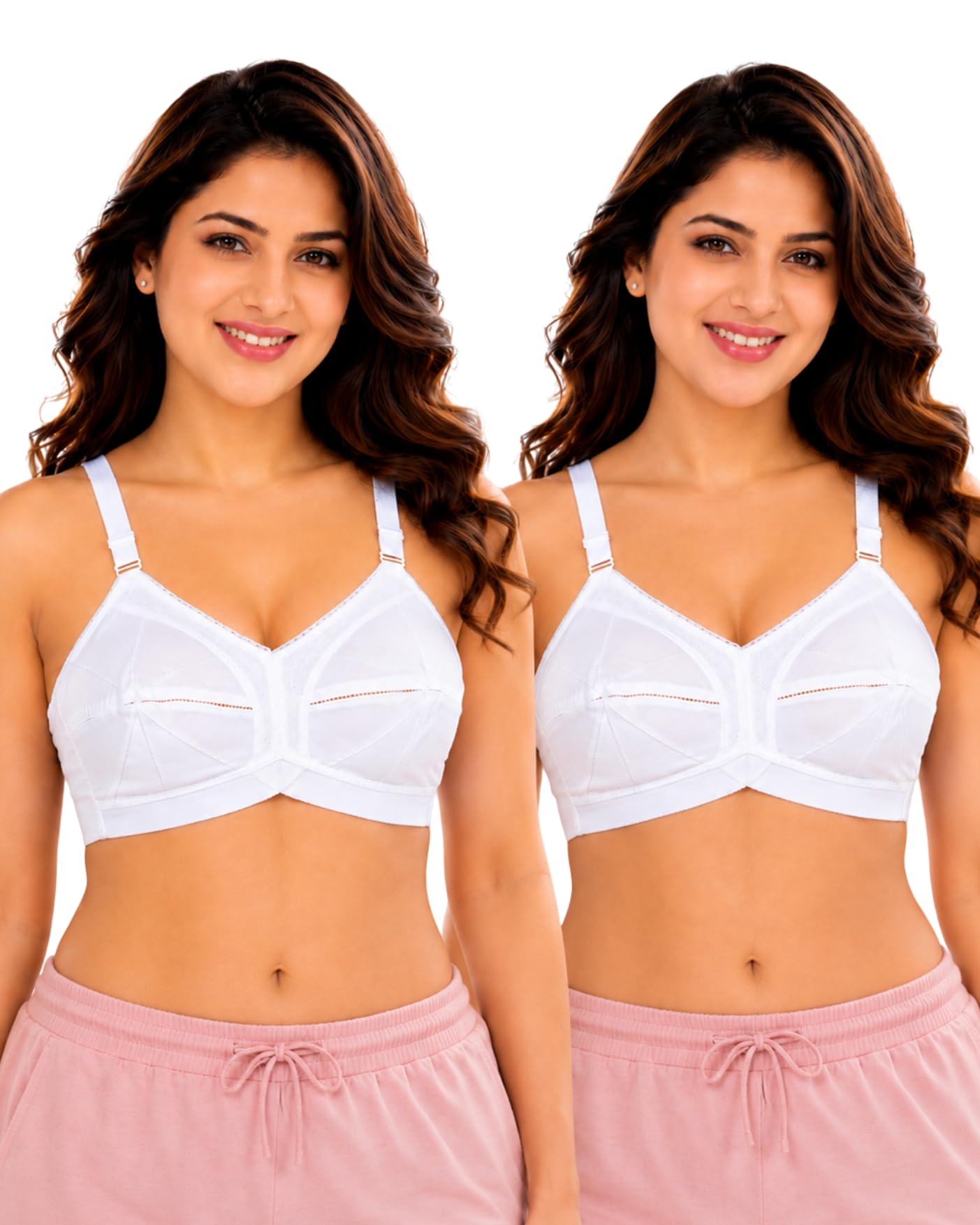 sona Women's Cotton Full Coverage Wire Free Non Padded Elastic Straps Bra-picture-33