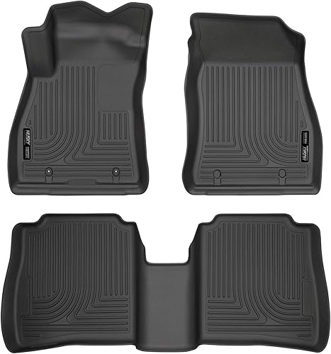 Husky Liners Weatherbeater Alfombrillas para el suelo | Compatible con Nissan Sentra 2014-2019 | Delantero y 2da Fila, 3 piezas Negro - 95631