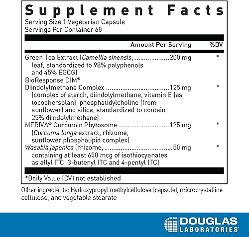 Miniatura 2 de Douglas Laboratories DIM Enhanced  Suplemento de curcumina, té verde y wasabia para apoyar el metabolismo hormonal y la salud celular*  60 cápsulas