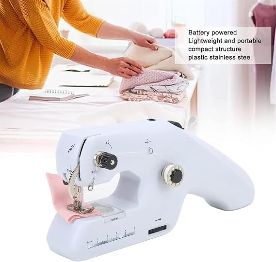 Automatic Handheld Sewing Machine, Mini Portable Electric Cordless For Adult DIY Home Tool for Beginners and DIY(Bianco)