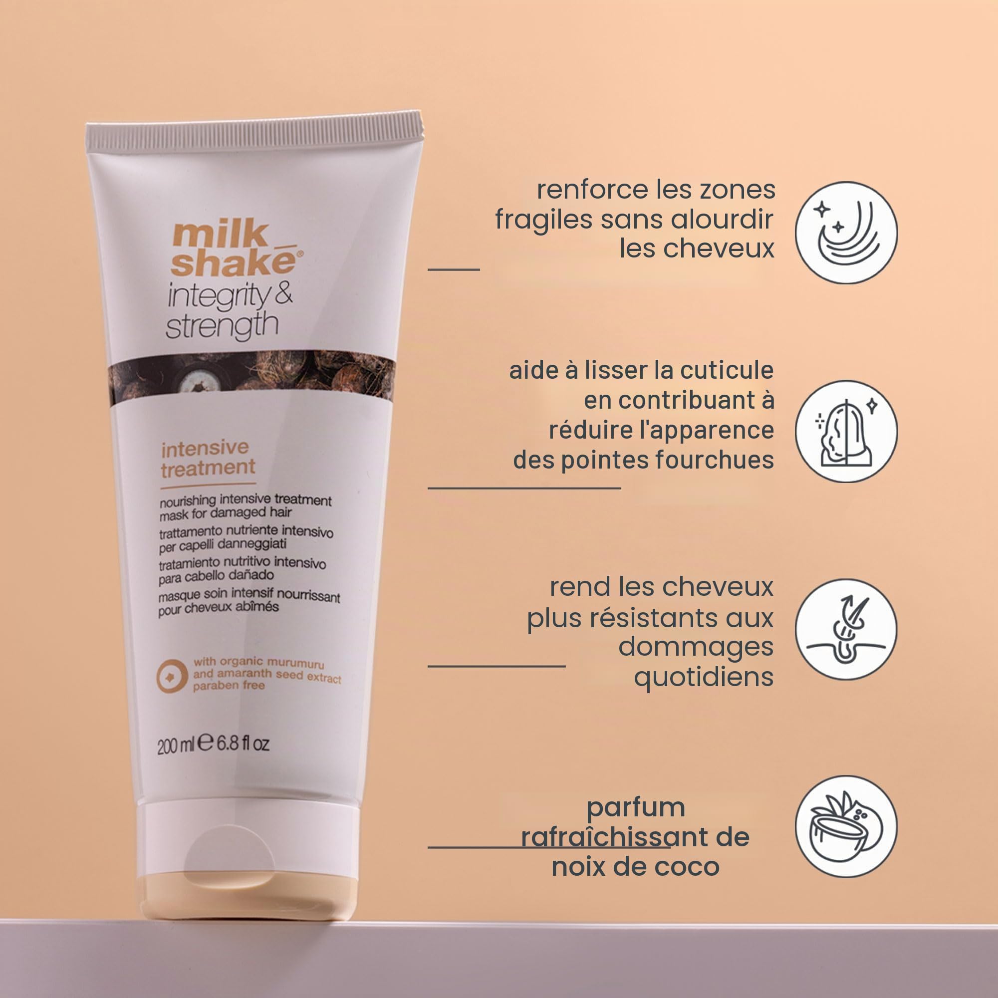milk_shake | Integrity & strength Intensive Treatment 200 ml, Masque Nourrissant Soin Profond pour Tous Types de Cheveux