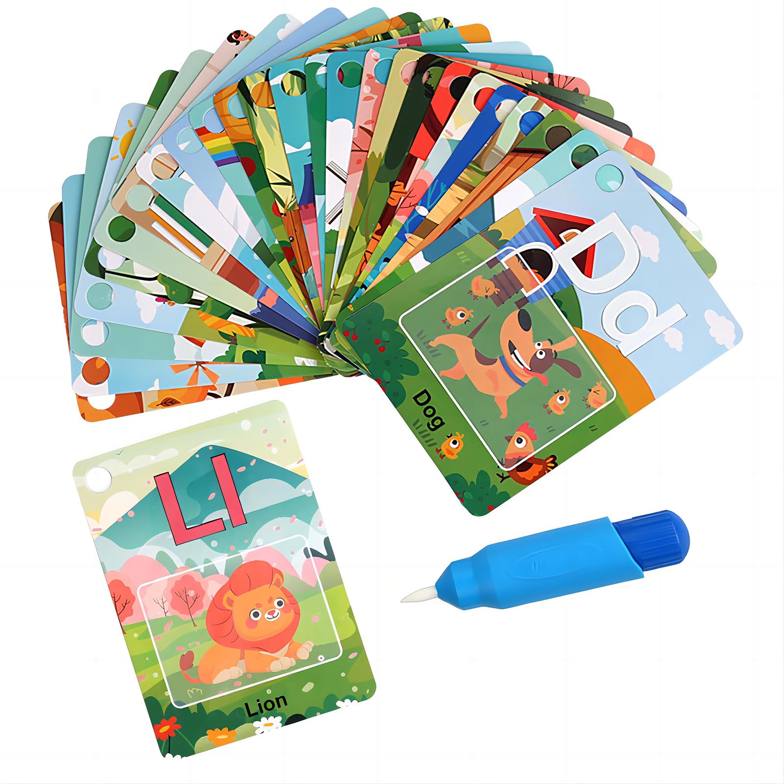 Alphabet Water Coloring Cards, Water Coloring Educational Toys for Toddler ABC Letter Learning for Toddlers Educational Learning Toy Gift for 3 4 5 Year Old Kids Toddlers