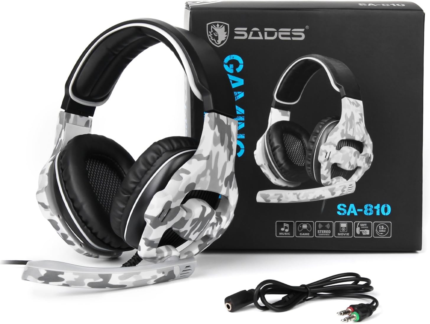 SADES SA810 Cuffie Gaming 3.5 mm Wired Over Ear Xbox one Cuffie con  microfono Noise Cancelling Headphones per PS4 Xbox one PC Laptop Mac iPad :  Amazon.it: Informatica