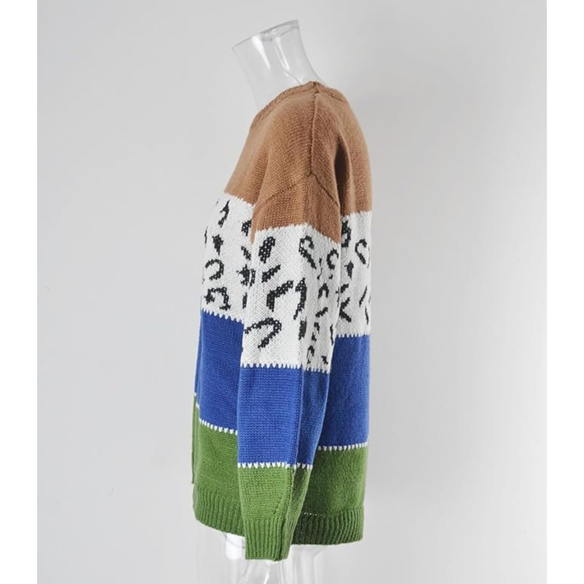 Donne Autunno Casual Girocollo Maglione Lavorato A Maglia Alla Moda Quotidiano Tempo Libero Maglia Felpa Allentata Vintage