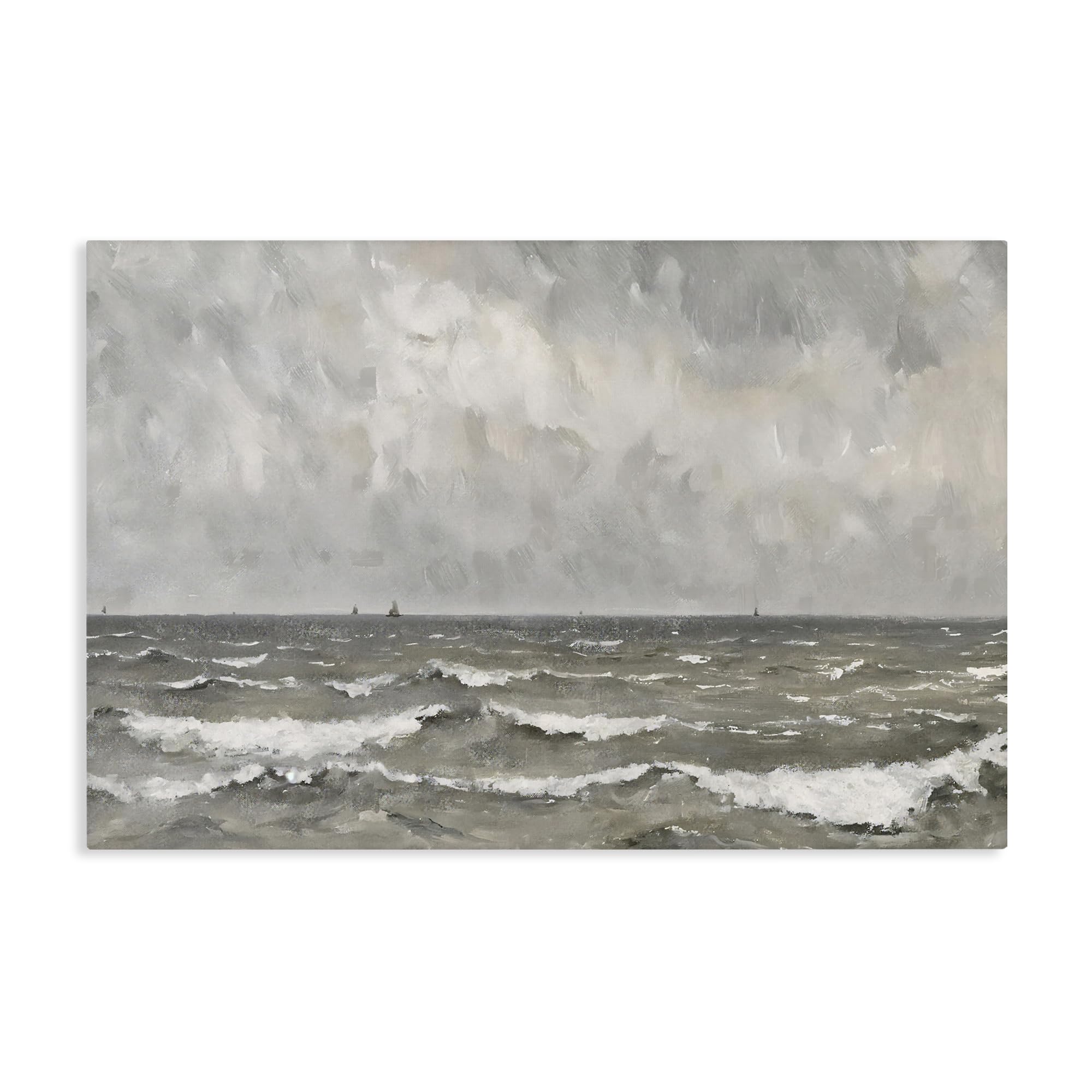 Stupell Industries Unframed Stormy Ripples At Sea Nautical Landscape, 16 X 24 Inch Canvas Wall Art