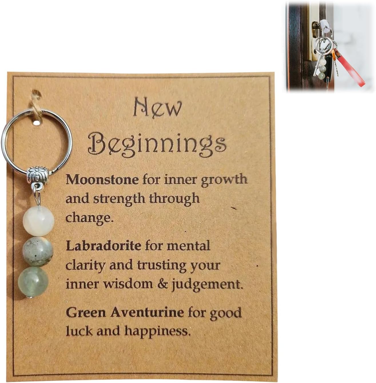 YzmrBdqcCrystal Keychain Gift,Chakra Healing Crystal Keychain,New Beginnings Gifts for Women,Car Keyring for Women,Car Key Chain Reiki Healing Keychain for Friendship,Inspirational Encouragement for Friends
