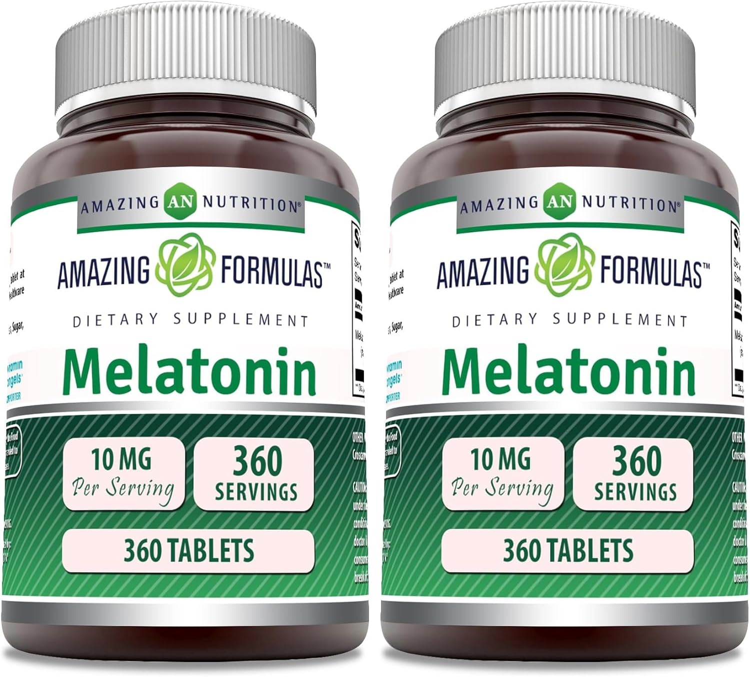 Amazing Formulas Melatonin Supplement | 10 Mg per Serving | 360 Tablets | Non-GMO | Gluten-Free | Made in USA (Pack of 2)