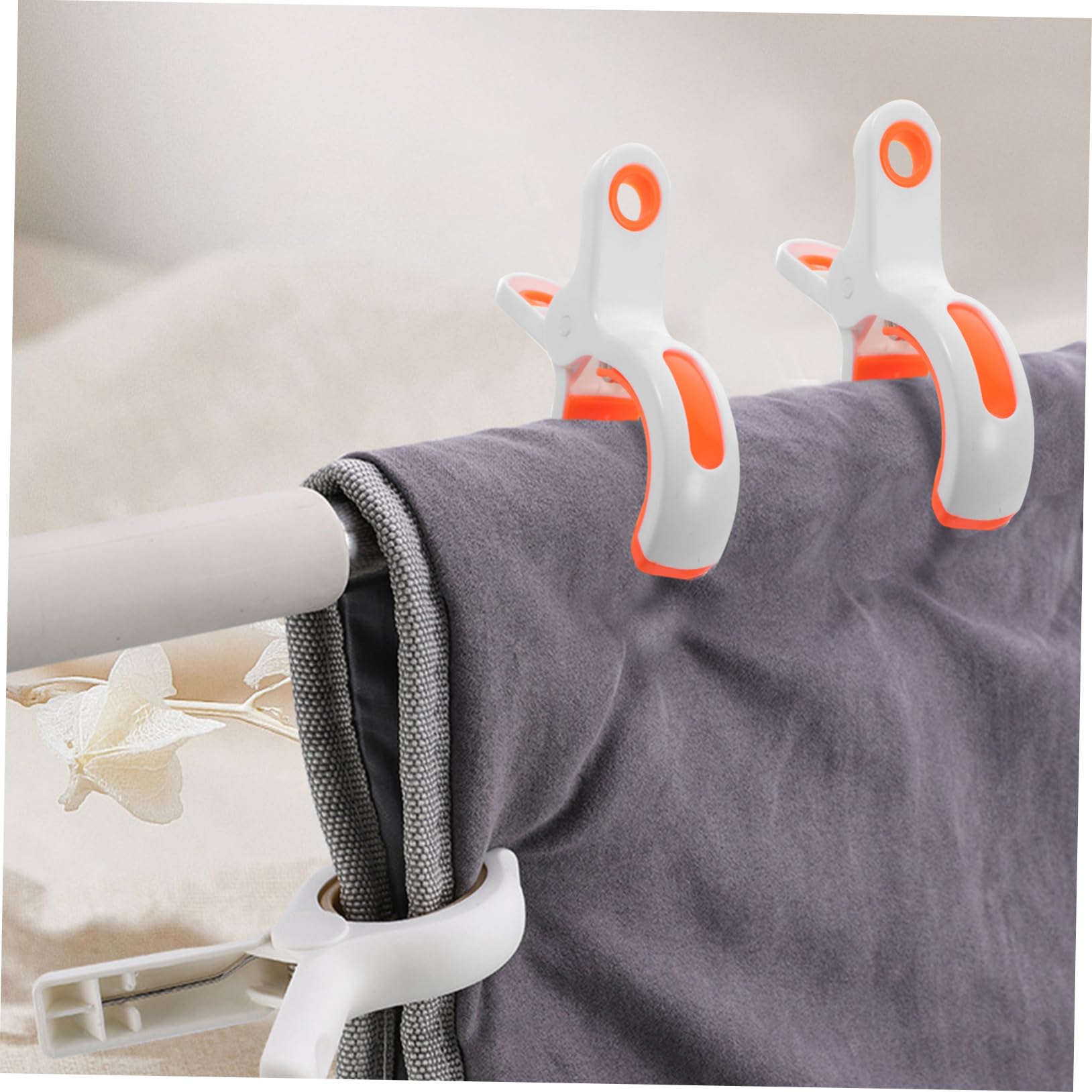 MAGICLULU 5 Sätze Strandkorb-Clip Wäscheklammerkorb Strandtuch-Clips Handtuchhalter Zubehör Für Strandkörbe Tragetasche Strand Plane Druckknöpfe An Der Bettdecke Liege Weiß Abs 12 Stück * 5