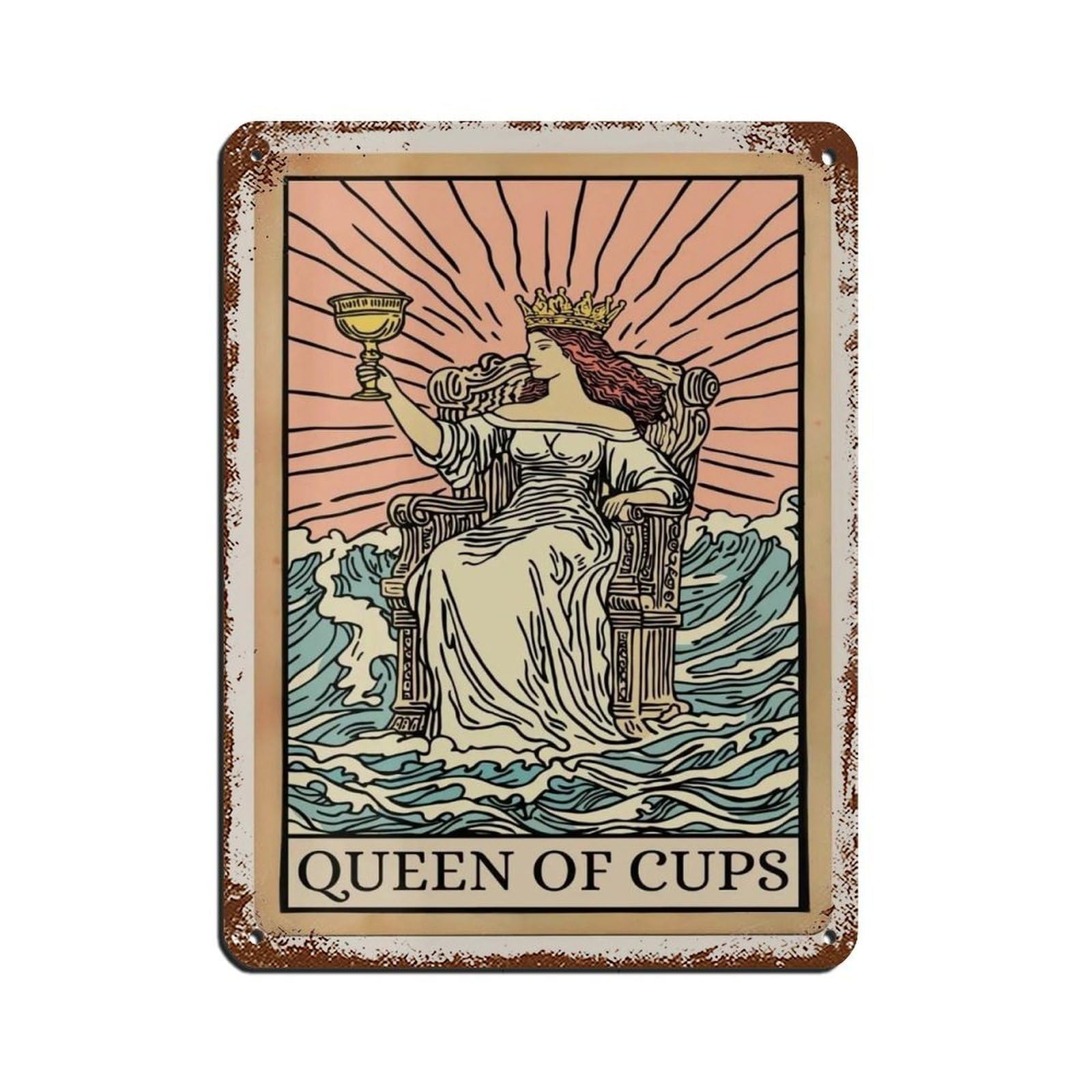 Queen Of Cups affiche en métal pour sublimer votre salon bohème