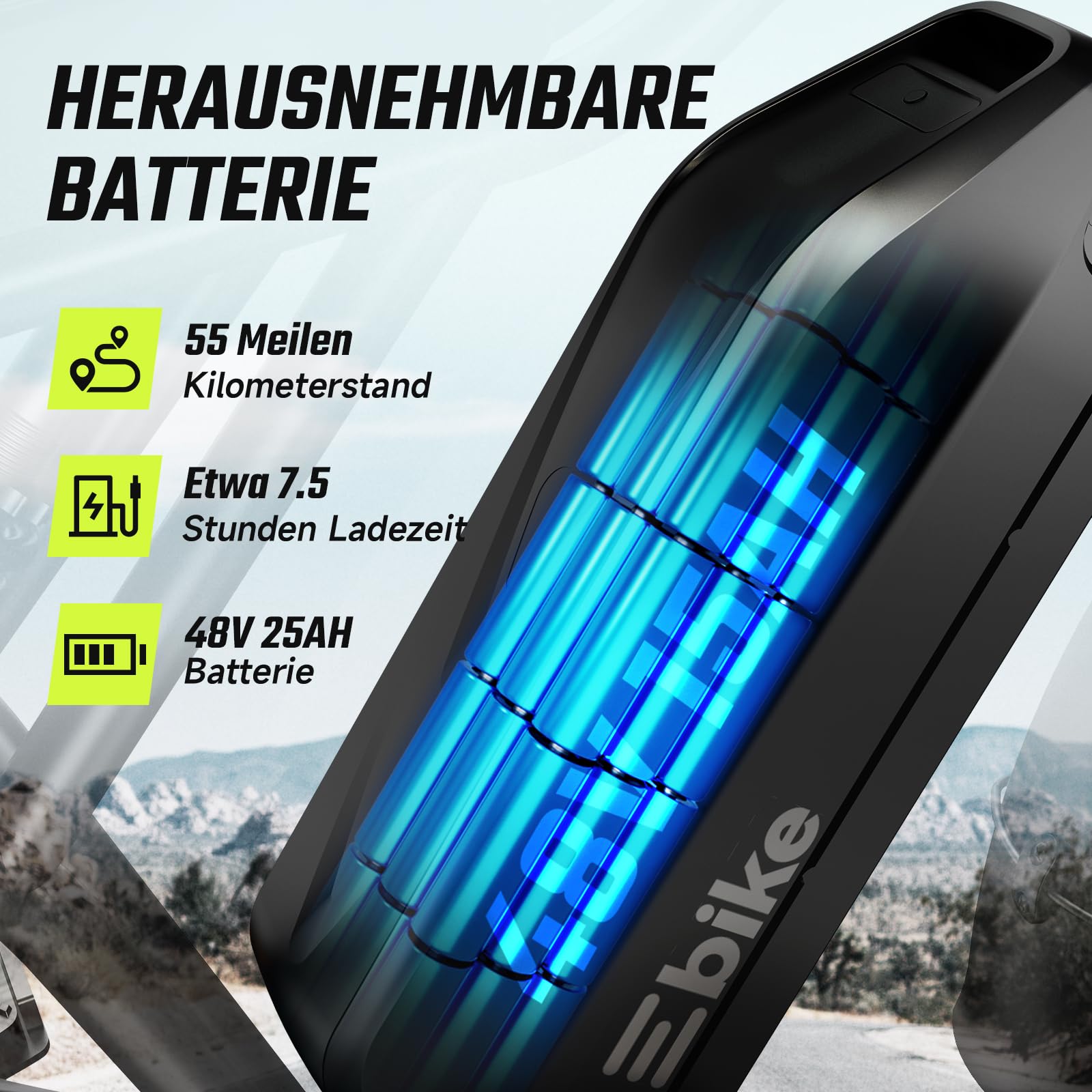 SISIGAD E Bikes Mountainbike Fatbike 20 Zoll mit 48V 15Ah/ 25Ah Batterie, Elektrofahrrad Herren Damen Elektro Fahrrad mit LCD Display und App, Ebike 250W Motor 25km/h E Fahrrad