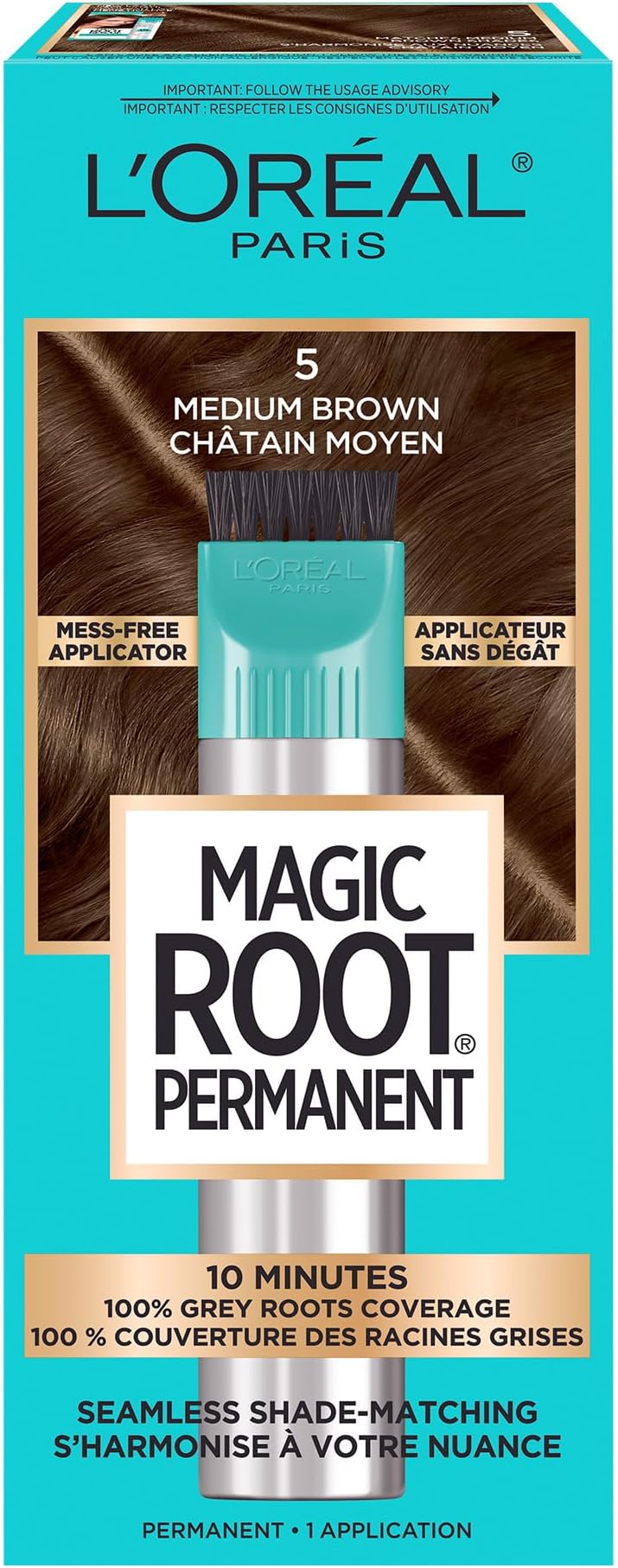 LโOrรฉal Paris Root Rescue Hair Color, 5 Medium Brown