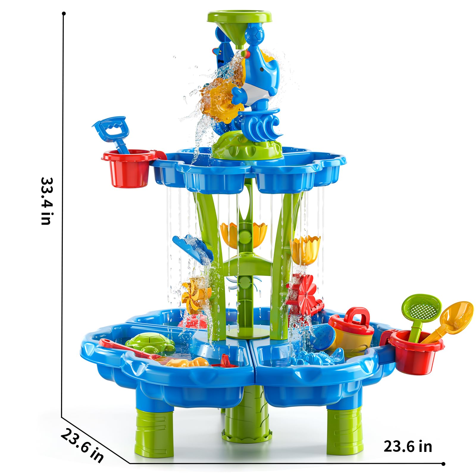 JUKUDAHU Kinder-Blumen-Wasserspieltisch für Kinder 3-8 Jahre | Sensorisches Aktivitätsspielset, Sommer-Spielzeug, Outdoor-Sand- und Wassertisch, Für Jungen und Mädchen
