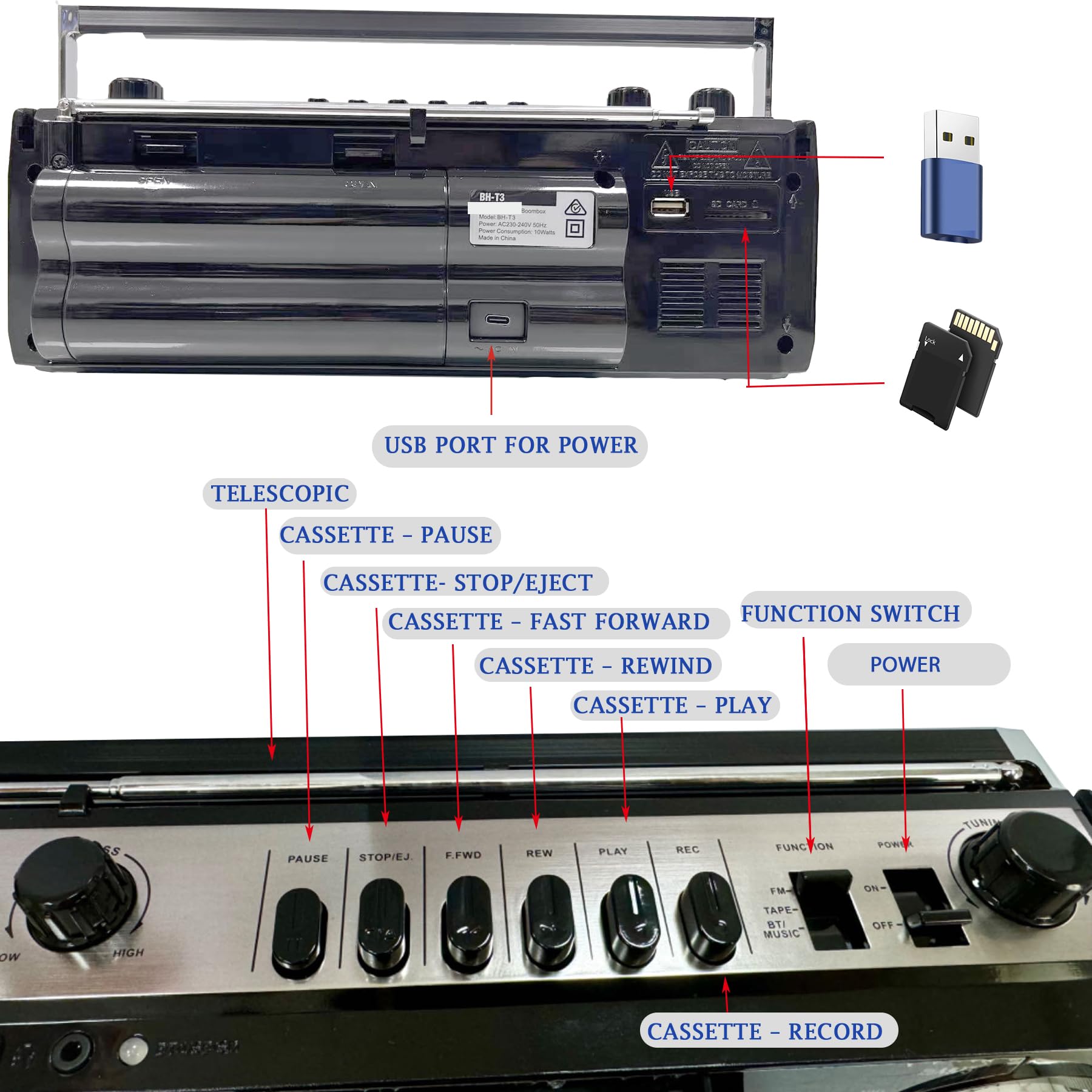 ヘッドフォン型　ラジオ　昭和レトロ品 リラックス（RELAX） マルチレトロラジオ ブラック｜【ハンズネット