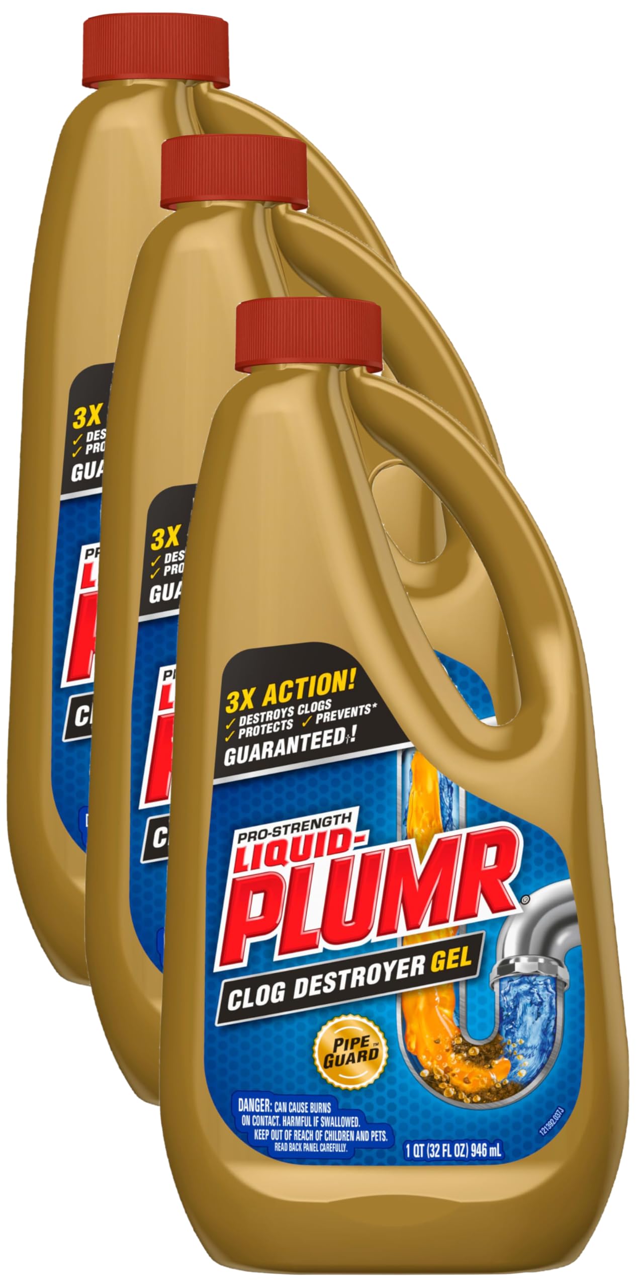 Liquid-Plumr Gel Cleaner, 32 oz (Pack of 3)