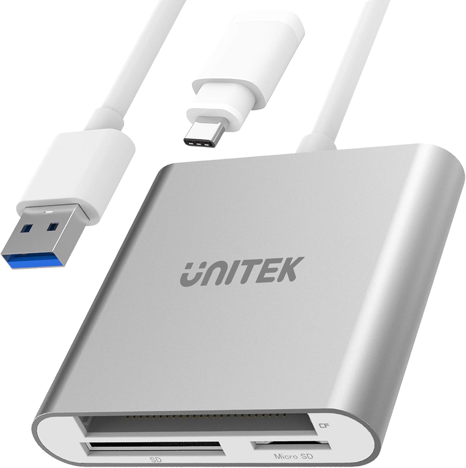 UNITEK All in One Card Reader USB 3.0 + USB C Adapter 5Gbps