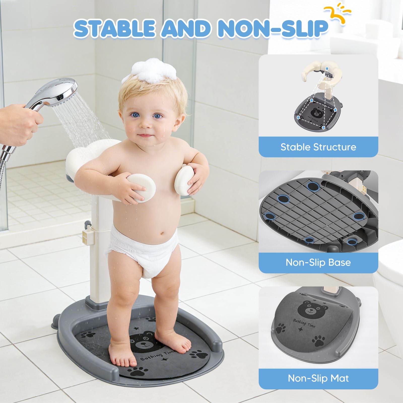 Support de douche pour bébé (blanc)