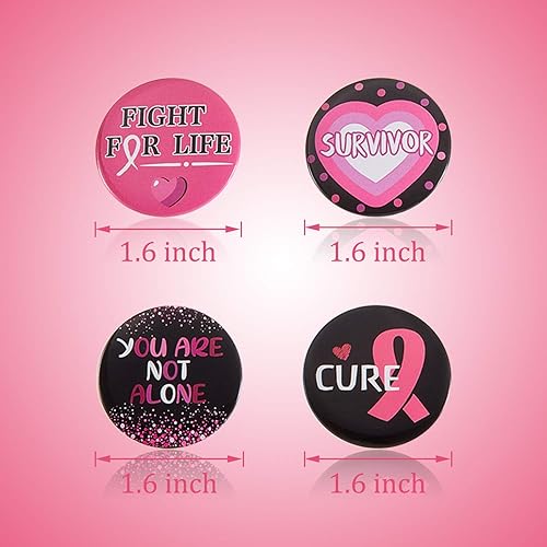 Miniatura 2 de Insignia de botones de concientización sobre el cáncer de mama, color rosa, broche de cinta rosa con diseño de esperanza, insignias decorativas para