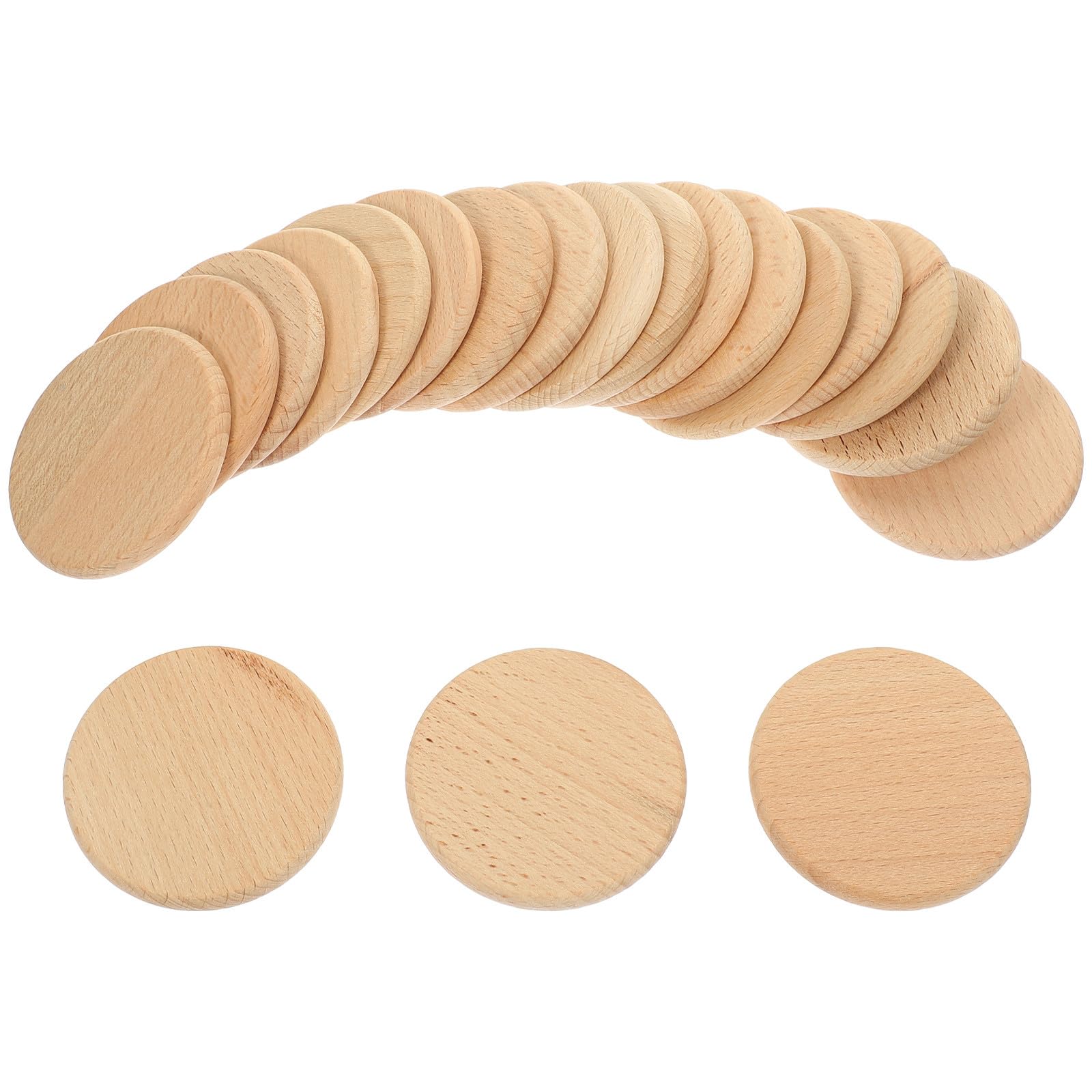 Recortes de Madera Redondos de Haya, 20 Piezas para Manualidades