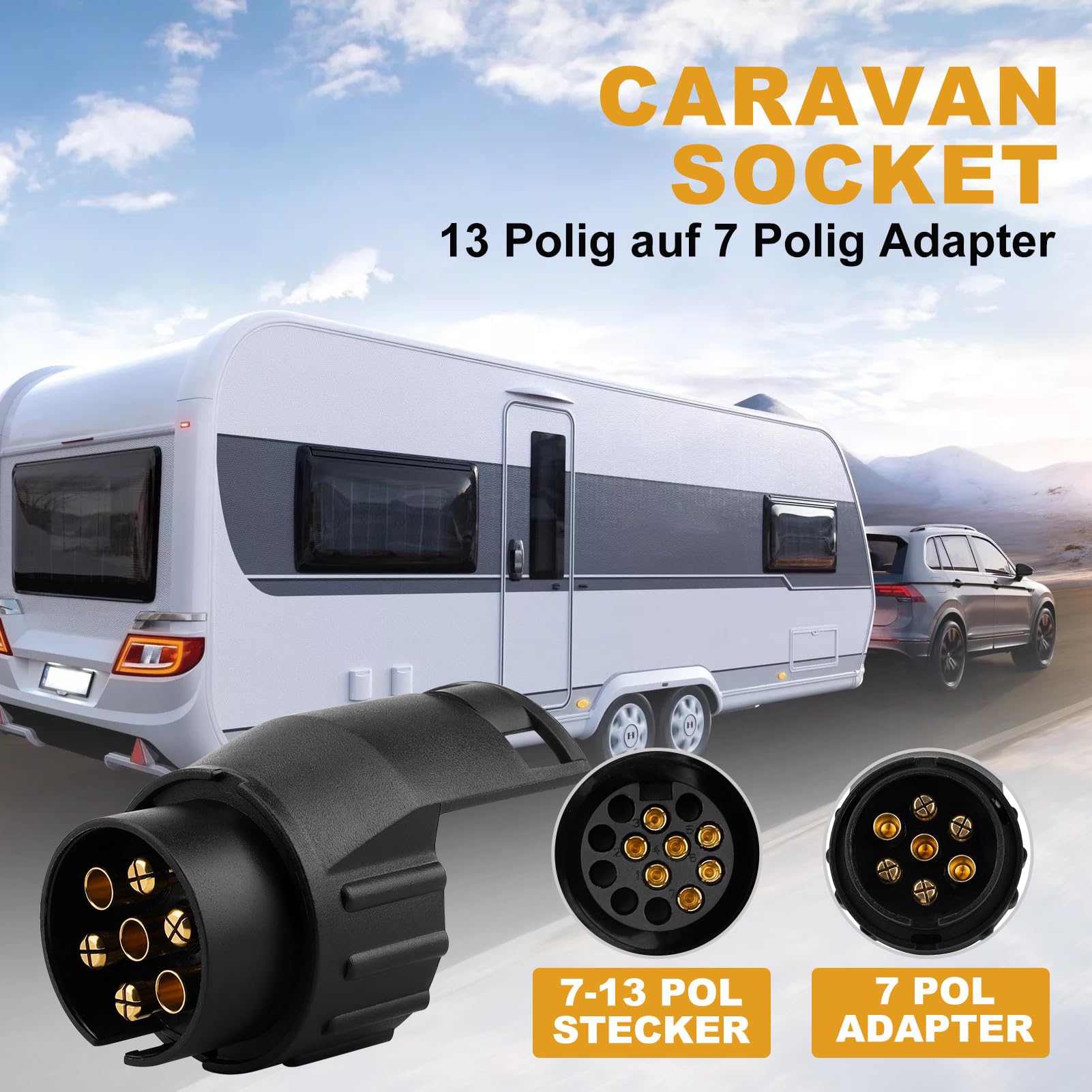 Adattatore Rimorchio 7/13 E 13/7 Poli - 12V, Impermeabile, Per Auto E Caravan - Foto 5