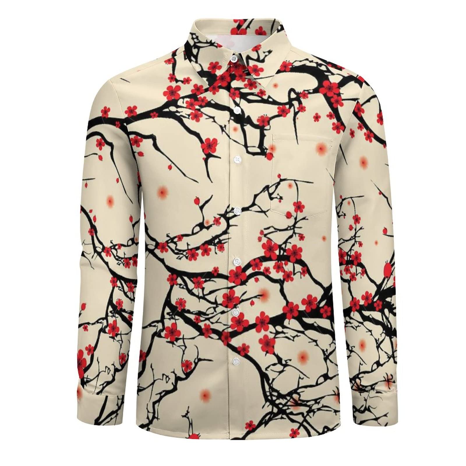 Amazon.co.jp: ハワイアンシャツ メンズ 和柄 ウメ 梅の花 シャツ
