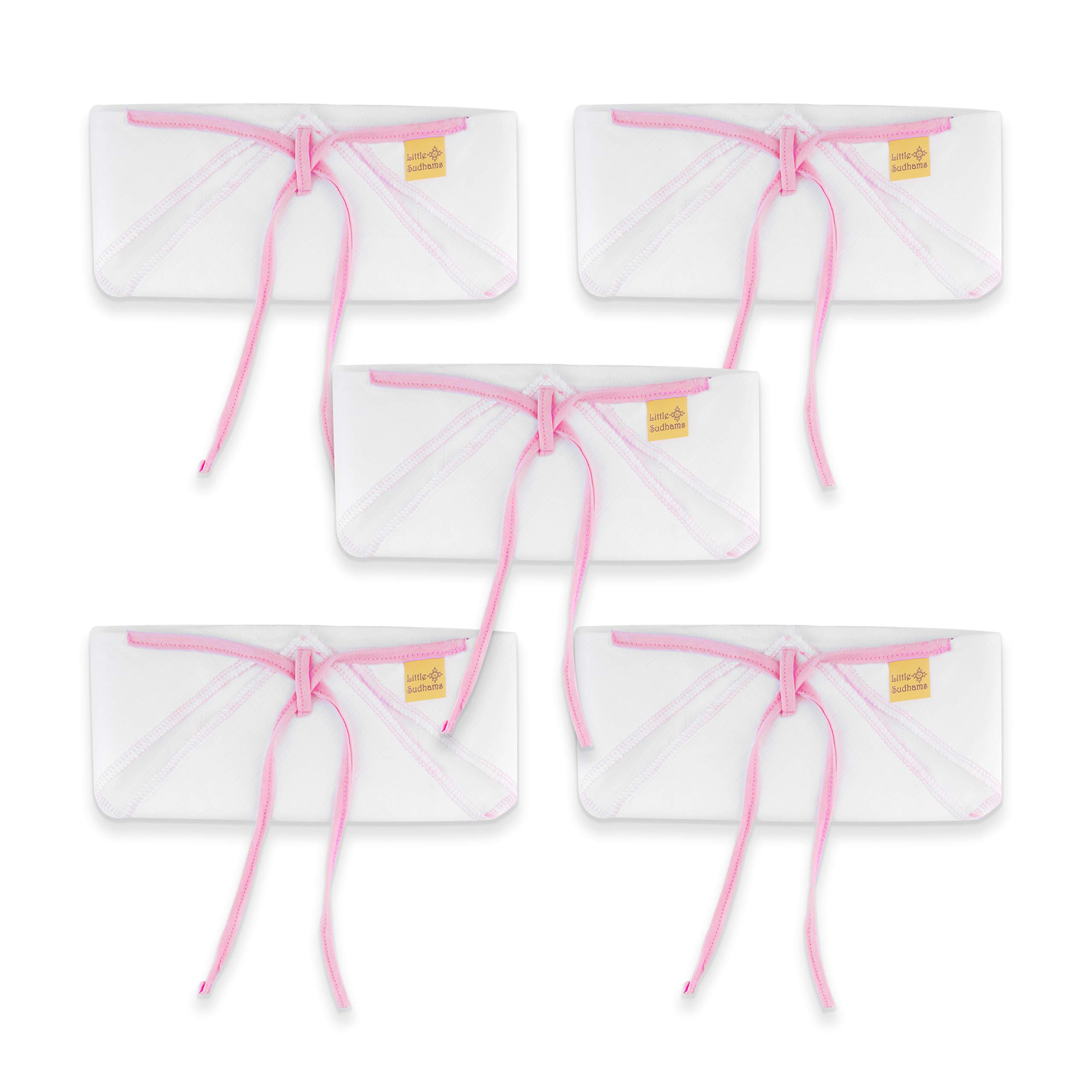 Triangle Cloth Nappy Pack of 5 (Pink, 0-3 months) New Born Baby-image-33