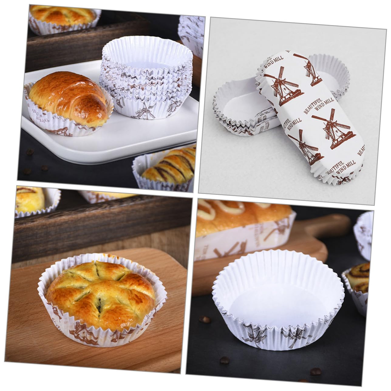 Papier Cupcake Förmchen 200 Stück, Weiß, Hitzebeständig und Formstabil