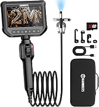 KAIWEETS Telecamera Endoscopica, 4.3'' IPS 1080P con Controllo a Rotella, Rotazione Bidirezionale a 210°, Impermeabile IP67, Flessibile Endoscopio per Ispezioni su Muri, Auto e Motori (2M)