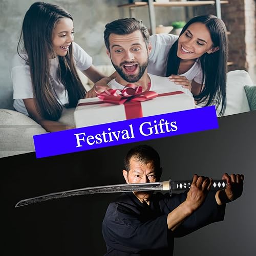 Miniatura 6 de Kamaiwo-10451060 Clay Tempering high Carbon Steel Hademade Heat Tempered Full Handmade Hand Forged Japanese Katana AuthenticSword Real WeaponsFull