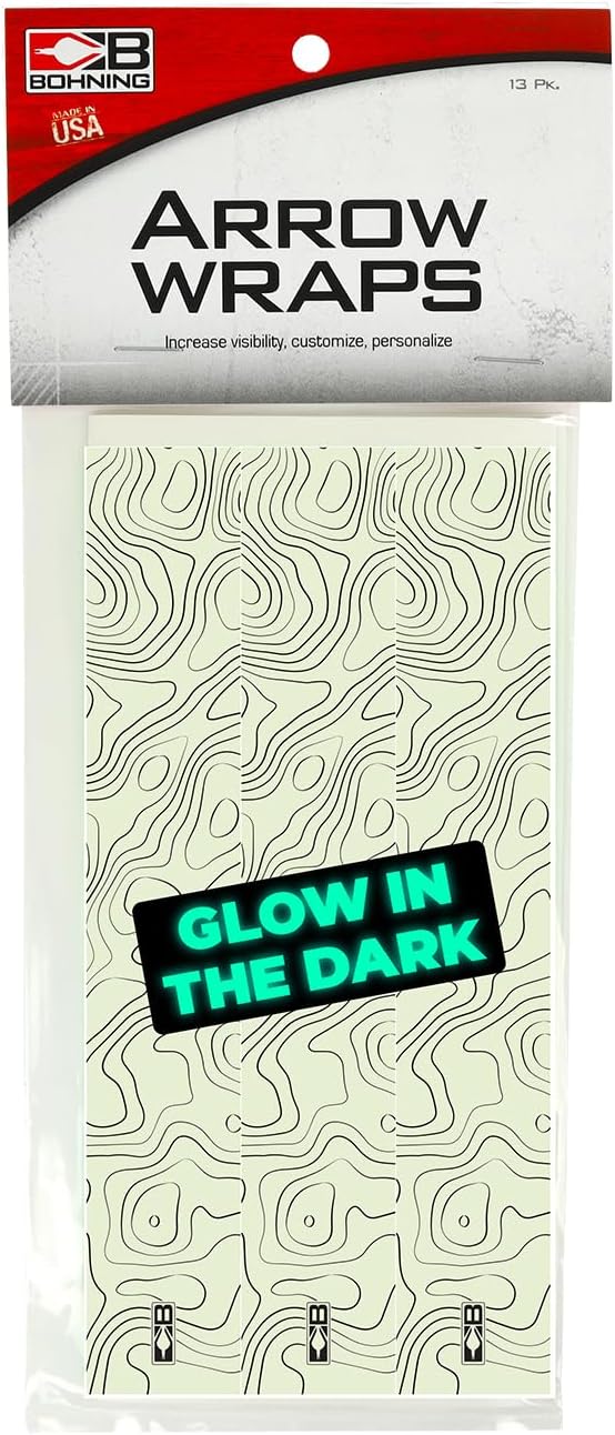 Bohning Glow in The Dark Topographical Arrow Wraps 13 Pack, 7", Standard