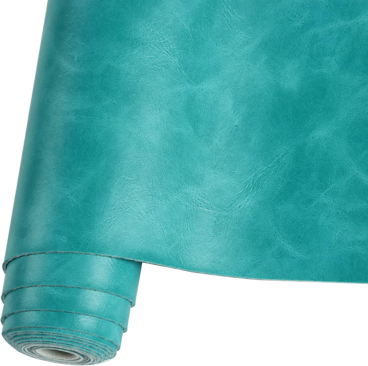 Smooth Solid Color Lake Blue Faux Leather Roll 12"X53