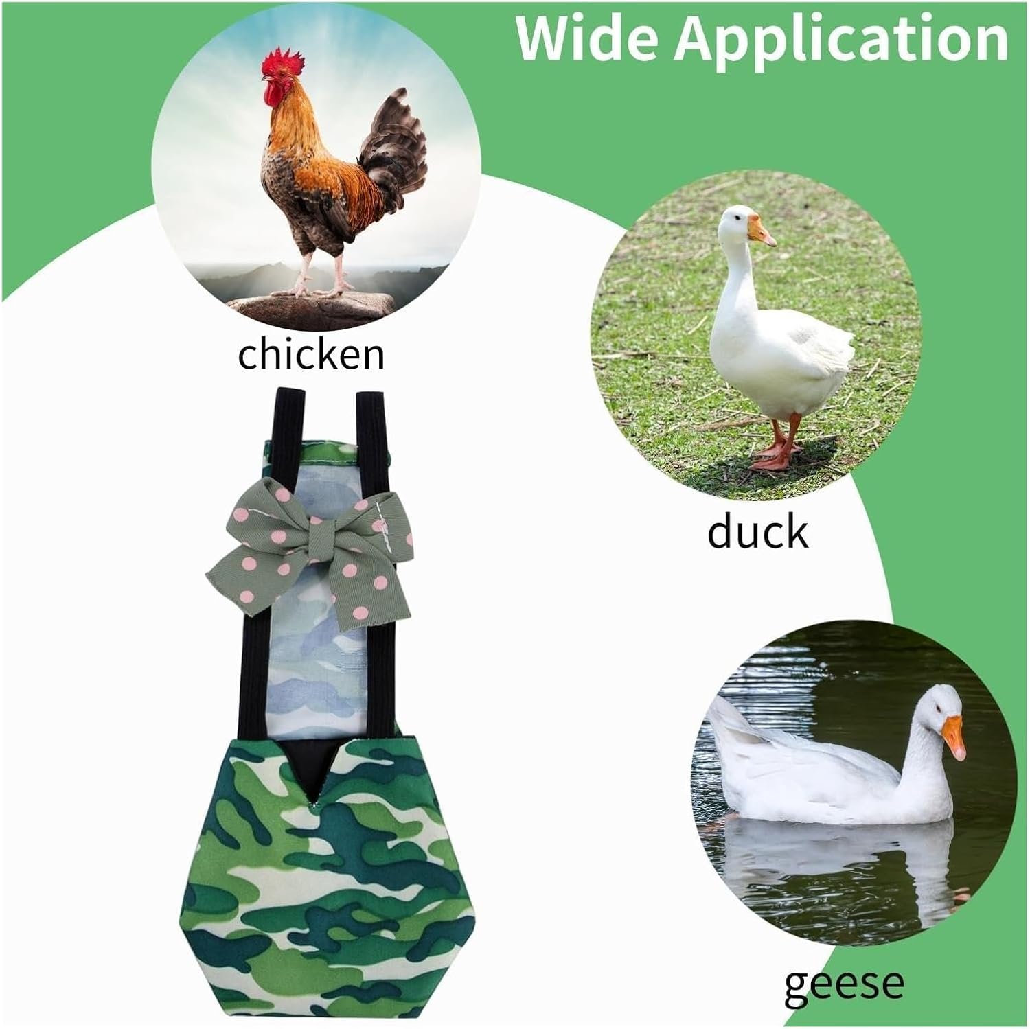 Washable Duck Diapers for Call Ducks Chickens Geese - Waterproof Cloth Bowtie Adjustable Pants for Hens Roosters Ducklings(9PCS,Small)
