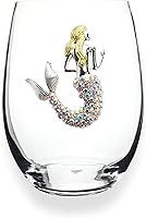 Vista 9 de THE QUEENS' JEWELS - Copa de vino sin tallo con joyas de pulpo, 623 ml - Deslumbrante y única - Cristalería decorada a mano - No pintada