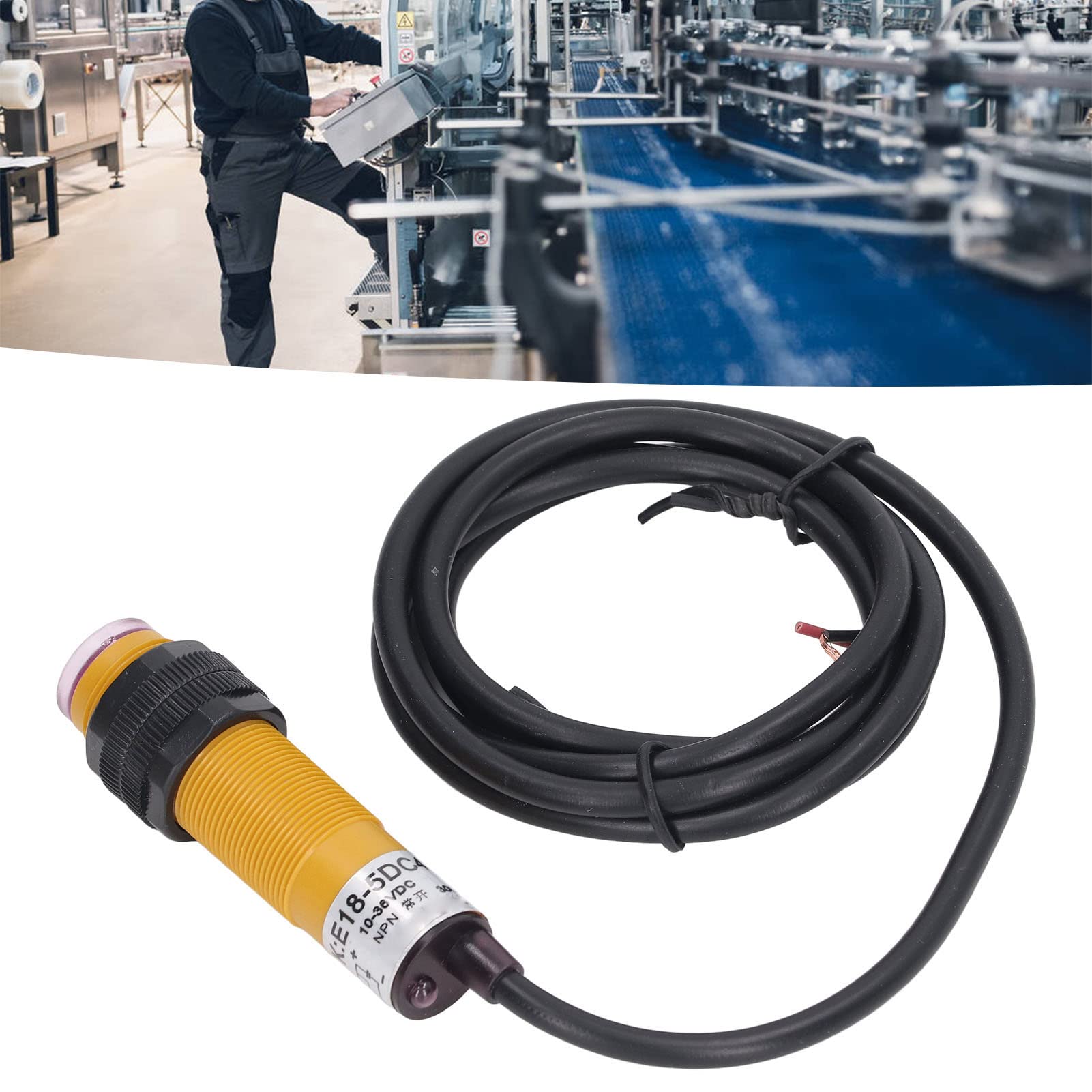 Hyuduo Módulo de Sensor de Infrarrojos ABS Módulo de Sensor de Infrarrojos 10 a 36 V CC Ajustable de 5 a 30 Cm NPN Interruptor Fotoeléctrico Normalmente Abierto para Evitar Obstáculos Seguimiento de