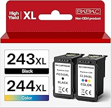 243 244 XL Ink Cartridge Compatible for Canon Ink 245 246XL PG-243 CL-244XL for Pixma TS3420 TR4520 TR4522 TS3120 MX490 MX492 MG2520 Printers (Black, Tri-Color, 2 Pack)