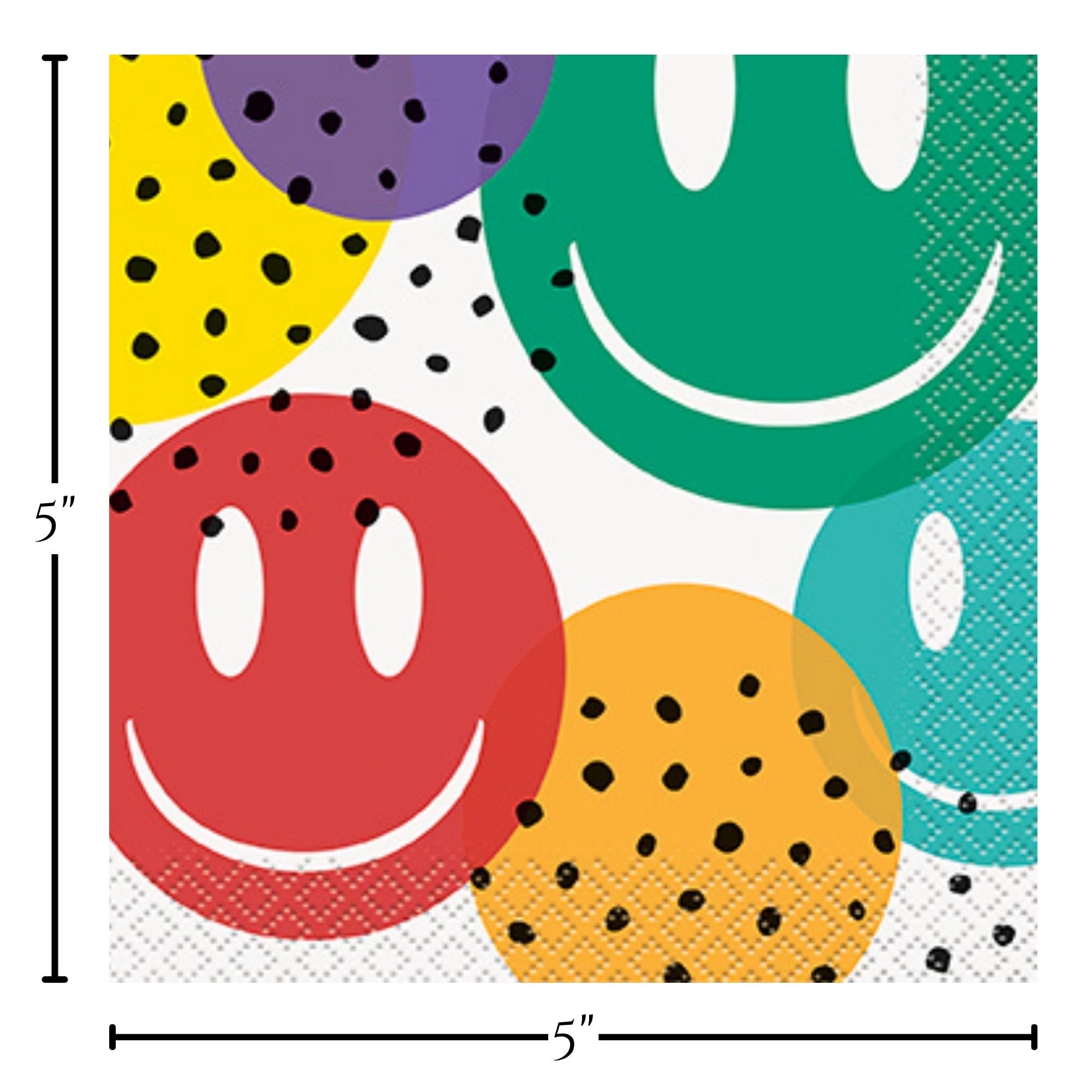 Emoji Party Surtido de platos de postre y servilletas de bebidas de papel de cara sonriente (sirve 16)