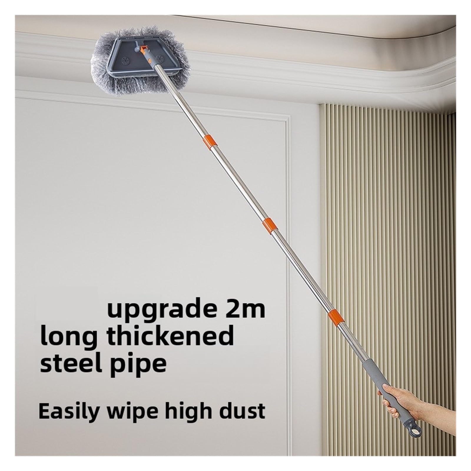 Fregona portátil Plegable con Cabezal Triangular, Herramienta limpiadora de Suelo rotación 360 ​​Grados, Almohadilla Microfibra for Paredes y techos Cocina(Combination-A)