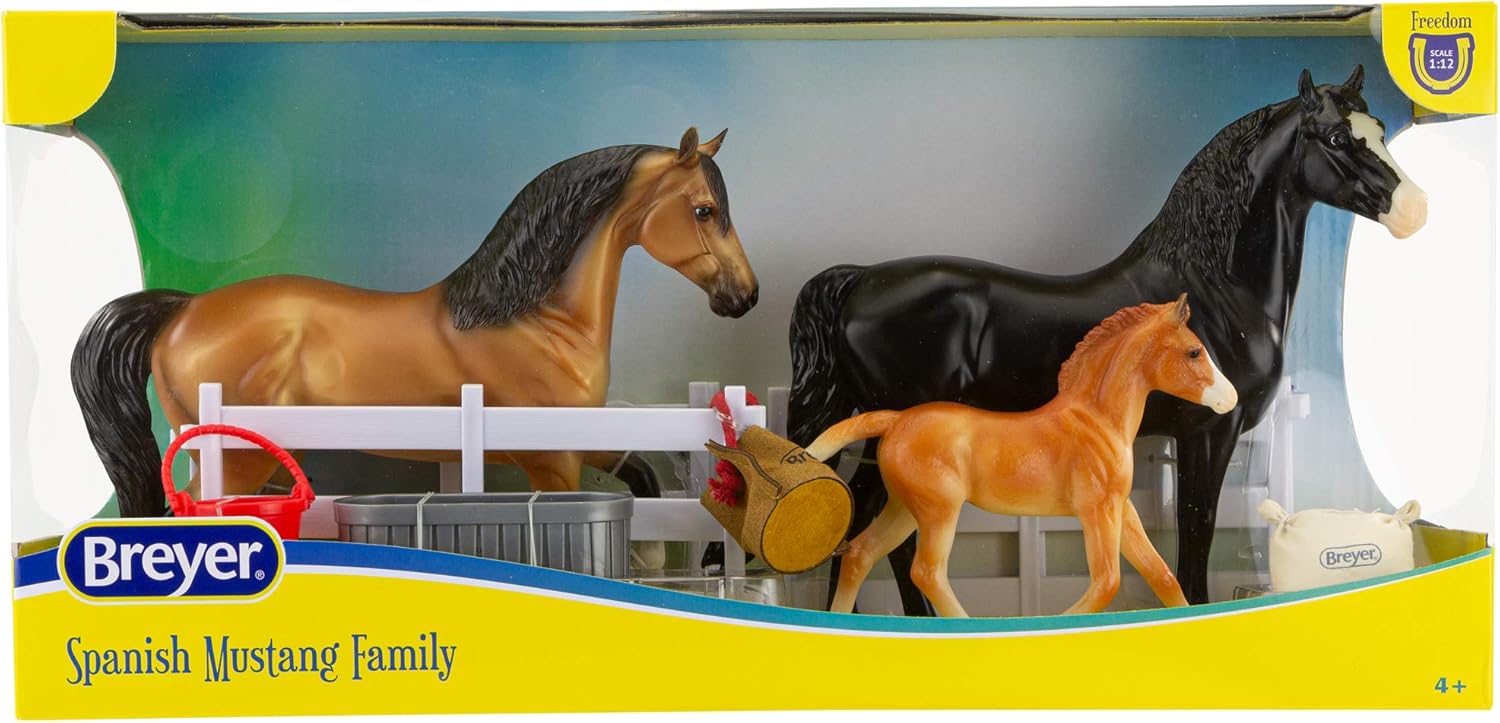 Onе-Dау Sаlе: Uр tо 50% оƒƒ Breyer Horses Freedom Series Spanish Mustang Family | 3 Horse Set | Horse Toy | 9.75 x 7 | 1:12 Scale | Horse Toy | Model #5490