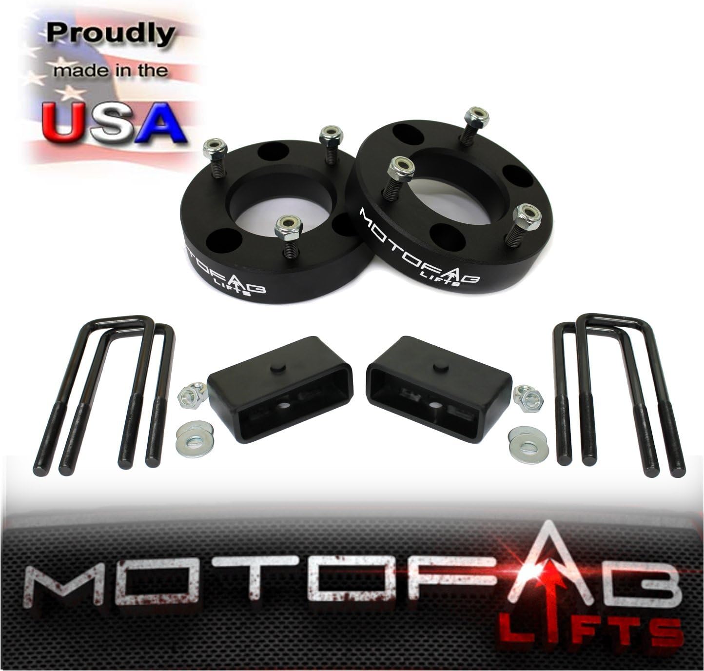 MotoFabLifts CH-2F-1R 2" Front and 1" Rear Leveling lift kit for 2007-2018 Chevy Silverado Sierra GMC