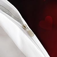 Vista 22 de AILONEN Juego de funda de edredón de rosas rojas tamaño Queen, juego de ropa de cama 3D con rosas rojas aceitadas para niñas, funda de edredón