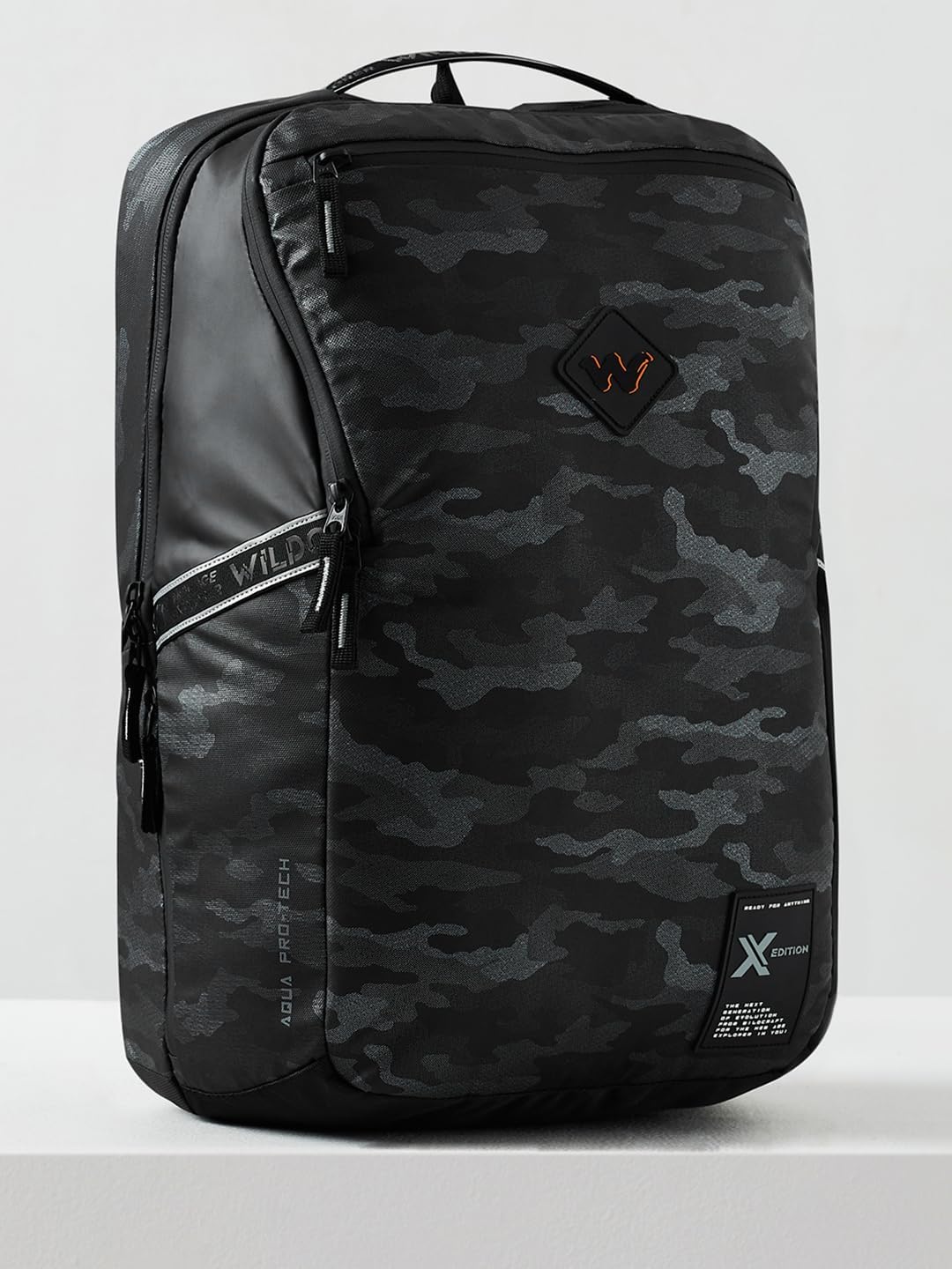 Wildcraft Polyester Torres Plus 23 Laptop Backpack for Travel, Gym, Office | Unisex Backpack with Rain cover | Bags for Mens & Womens (Met_Black,23 L)