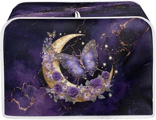 Miniatura 49 de Talayituse Cubierta para tostadora con estampado de flores de gato, ranura ancha de 2 rebanadas, ligera, protección contra el polvo, lavable, Flor